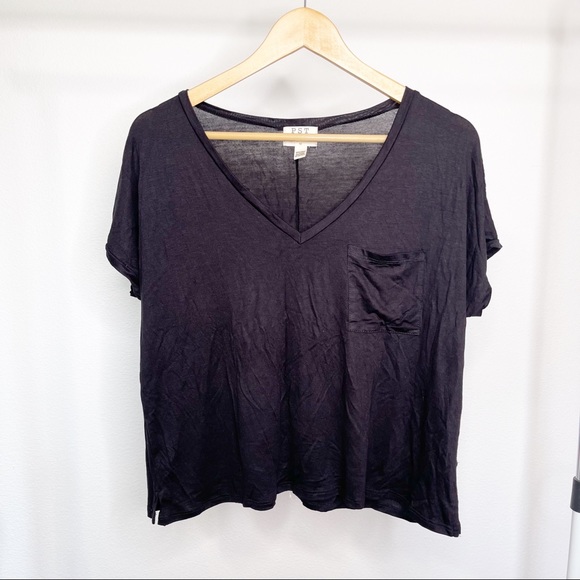 Project Social T Tops - 🔥3 for $30 PST V Neck Black Tee